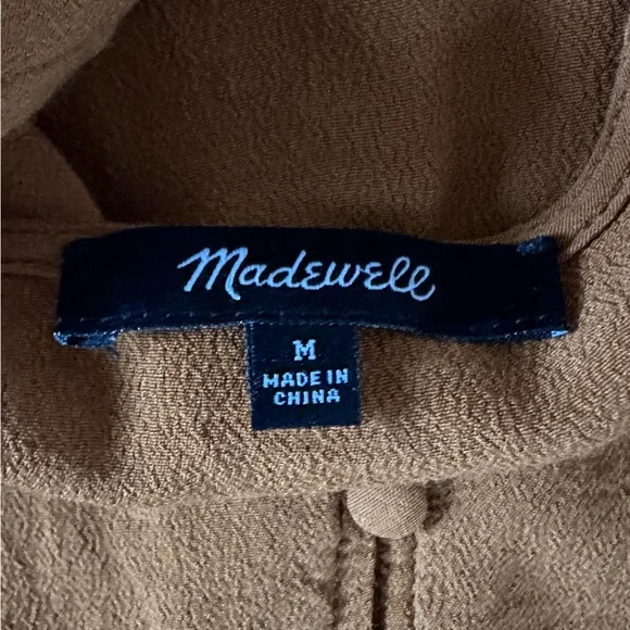 Madewell Burnt Orange Button Down Short Sleeve Dress - Picture 7 of 9